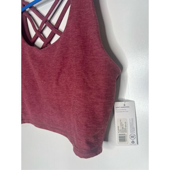 Jockey Supersoft Strappy Bra Mesa Ridge Heather Pink Mauve Sports Jog Bra NWT! - Picture 3 of 7